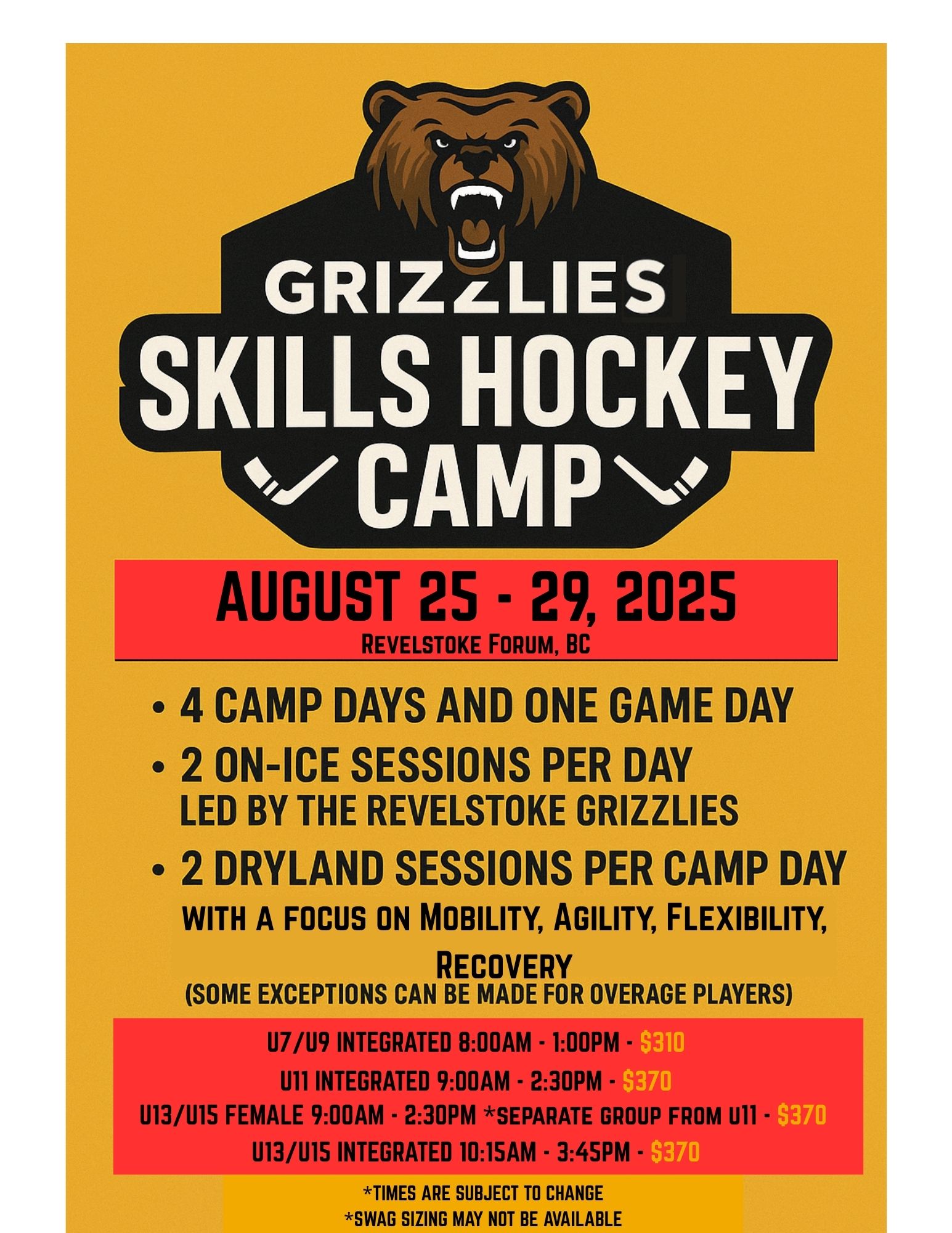 Grizzlies Skills Summer Camp